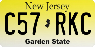 NJ license plate C57RKC