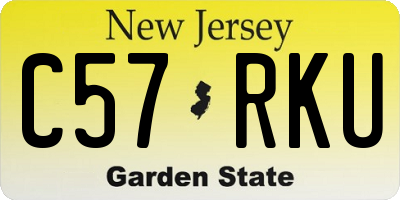 NJ license plate C57RKU