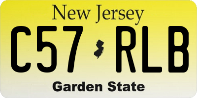 NJ license plate C57RLB