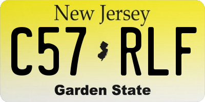 NJ license plate C57RLF