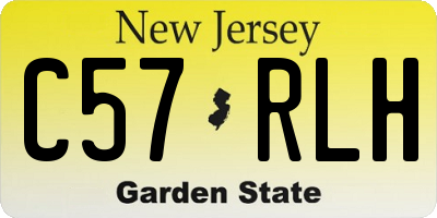 NJ license plate C57RLH