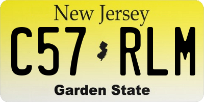 NJ license plate C57RLM