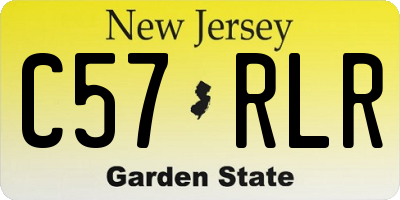 NJ license plate C57RLR