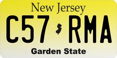 NJ license plate C57RMA