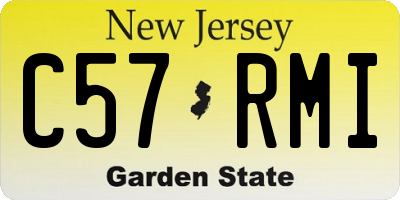 NJ license plate C57RMI