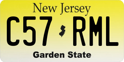 NJ license plate C57RML
