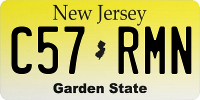 NJ license plate C57RMN