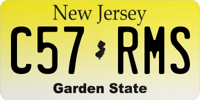 NJ license plate C57RMS