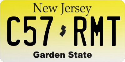 NJ license plate C57RMT