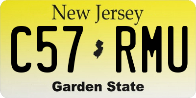 NJ license plate C57RMU