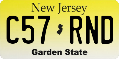 NJ license plate C57RND