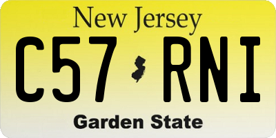 NJ license plate C57RNI