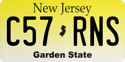 NJ license plate C57RNS