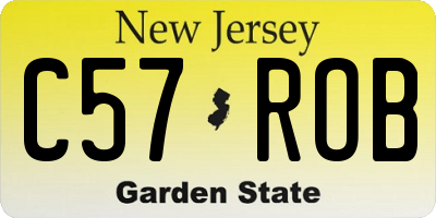 NJ license plate C57ROB