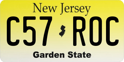 NJ license plate C57ROC
