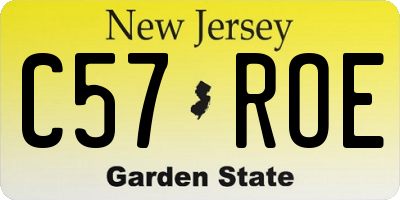 NJ license plate C57ROE
