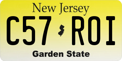 NJ license plate C57ROI