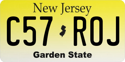NJ license plate C57ROJ