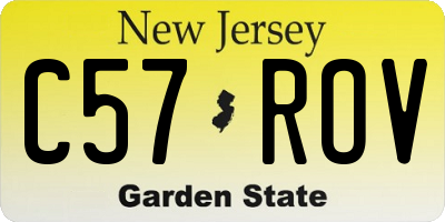 NJ license plate C57ROV