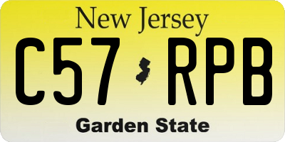 NJ license plate C57RPB