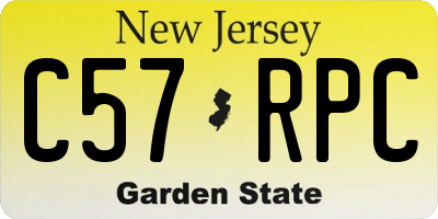 NJ license plate C57RPC