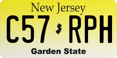 NJ license plate C57RPH
