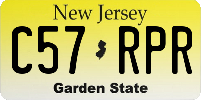 NJ license plate C57RPR