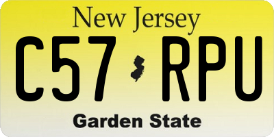 NJ license plate C57RPU