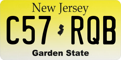 NJ license plate C57RQB