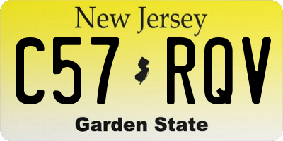 NJ license plate C57RQV