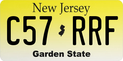 NJ license plate C57RRF
