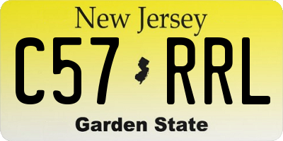 NJ license plate C57RRL