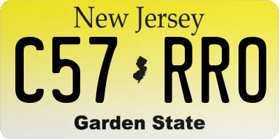 NJ license plate C57RRO