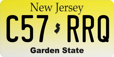 NJ license plate C57RRQ