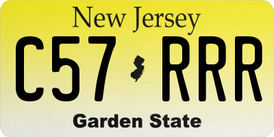 NJ license plate C57RRR