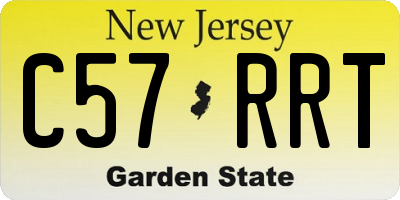NJ license plate C57RRT