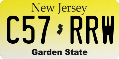 NJ license plate C57RRW