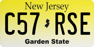 NJ license plate C57RSE