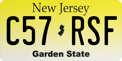 NJ license plate C57RSF