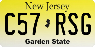NJ license plate C57RSG
