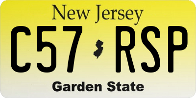 NJ license plate C57RSP