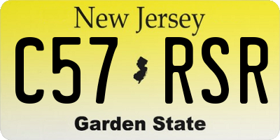 NJ license plate C57RSR