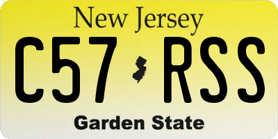 NJ license plate C57RSS