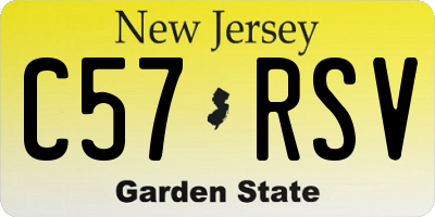 NJ license plate C57RSV