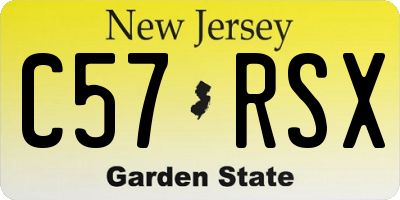 NJ license plate C57RSX