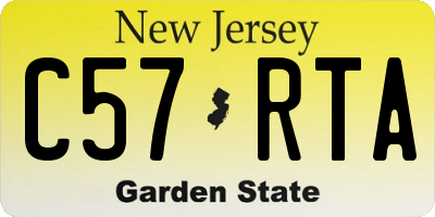 NJ license plate C57RTA