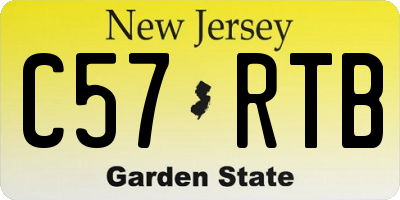 NJ license plate C57RTB
