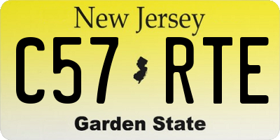 NJ license plate C57RTE