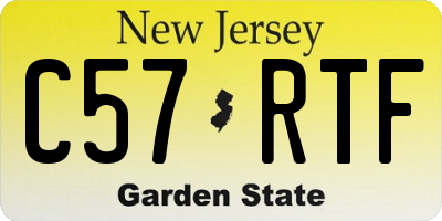 NJ license plate C57RTF