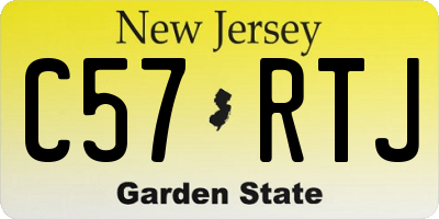 NJ license plate C57RTJ